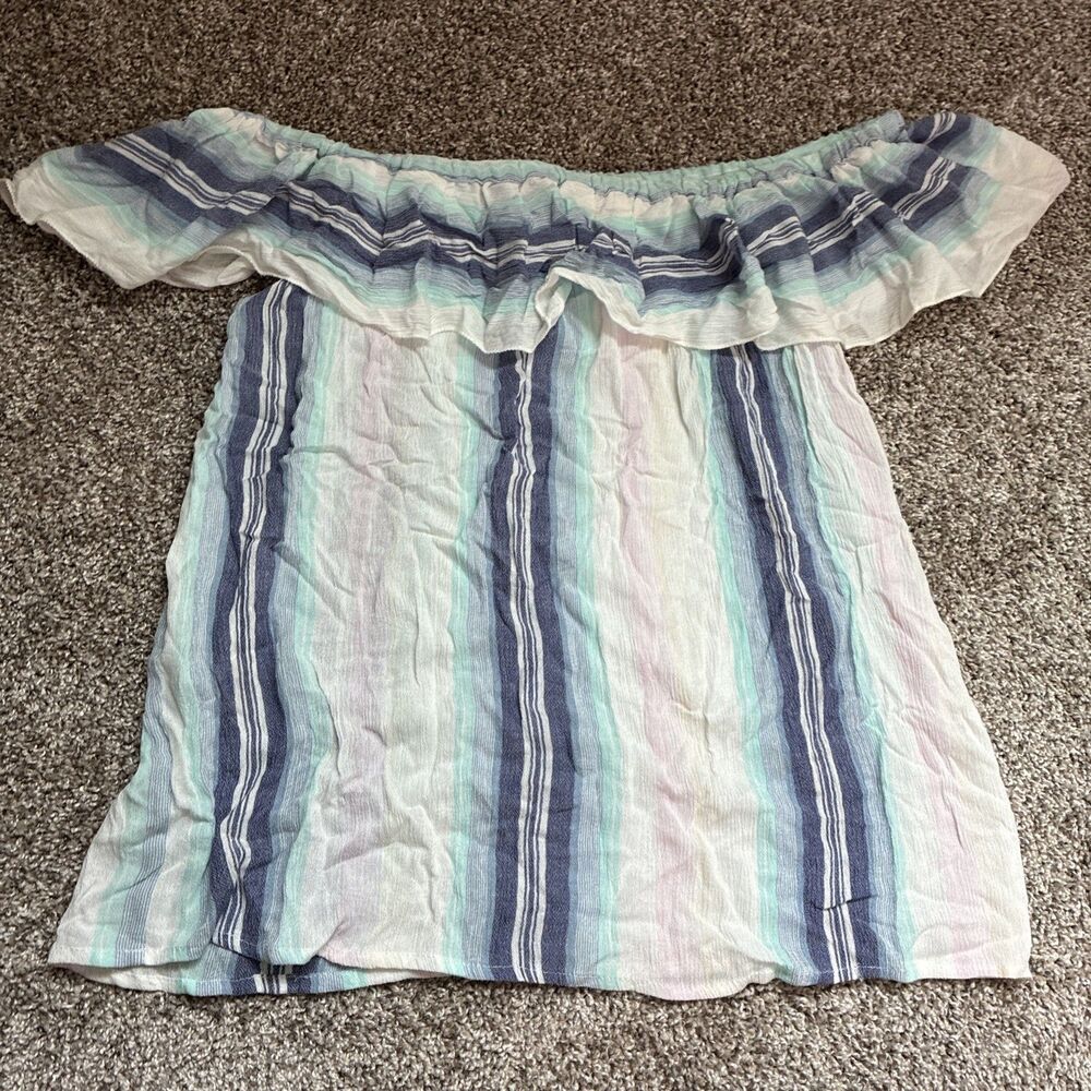 Passport Womens Off The Shoulder Multicolored Top